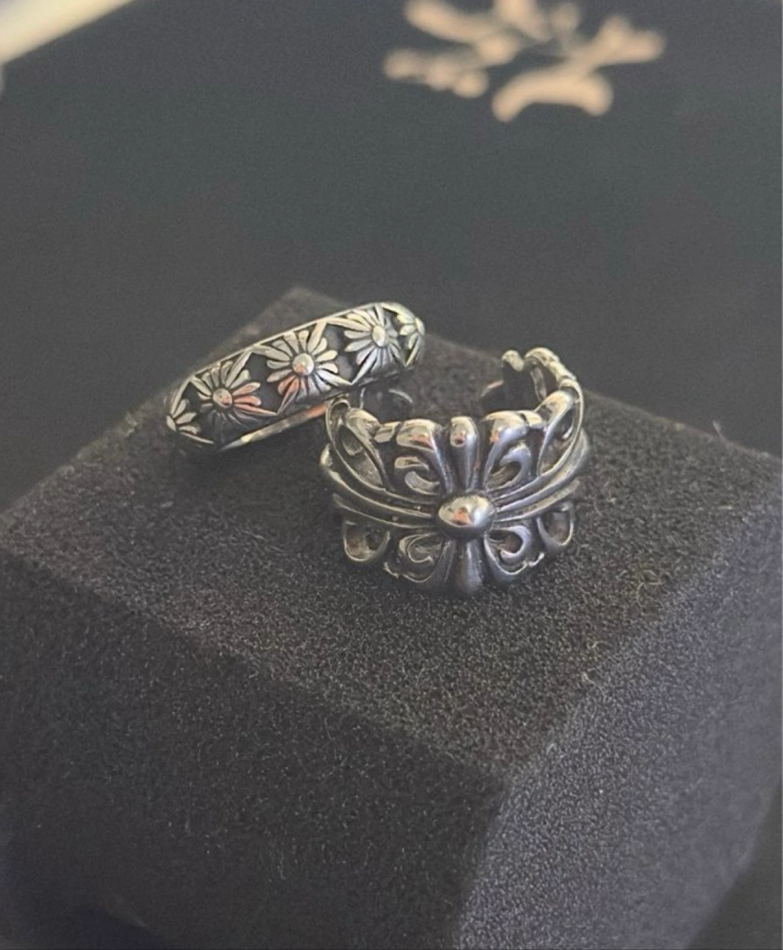 Bundel 2 Y2K ringen Chrome Hearts – photo 2